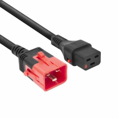 ACT Netsnoer C19 IEC Lock - C20 IEC Lock Dual Locking zwart 3 m, PC3640, 3 m, C19 stekker, C20 stekk