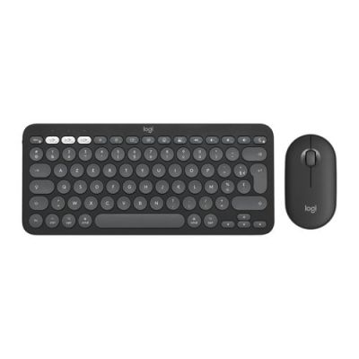Logitech Pebble 2 Combo for Mac, Draadloos, RF-draadloos + Bluetooth, Schaar-toetsschakelaar, AZERTY