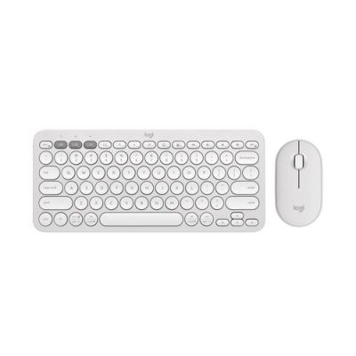 Logitech Pebble 2 Combo, Draadloos, RF-draadloos + Bluetooth, Schaar-toetsschakelaar, QWERTY, Wit, I