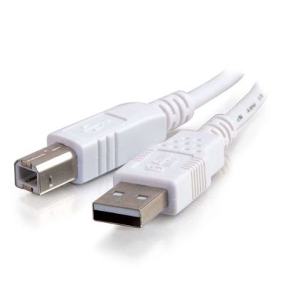 C2G 2 m USB 2.0 A/B kabel - wit, 2 m, USB A, USB B, USB 2.0, Mannelijk/Mannelijk, Wit