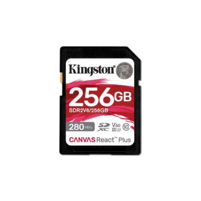 Kingston Technology 256GB Canvas React Plus SDXC UHS-II 280R/150W U3 V60 voor Full HD/4K, 256 GB, SD