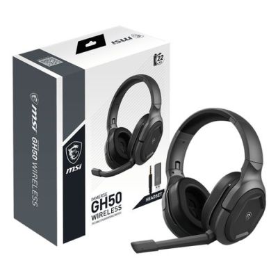 MSI Immerse GH50 Wireless, Bedraad en draadloos, Gamen, 20 - 20000 Hz, 326 g, Headset, Zwart