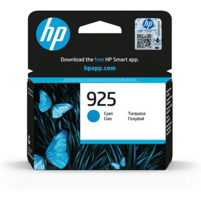 HP 925 Cyan Original Ink Cartridge, Normaal rendement, Cyaan, 1 stuk(s), 400 pagina's, Enkele verpak