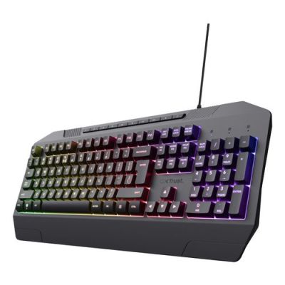 Trust GXT 836 Evocx, Bedraad, USB, Membraan keyswitch, QWERTY, RGB LED, Zwart