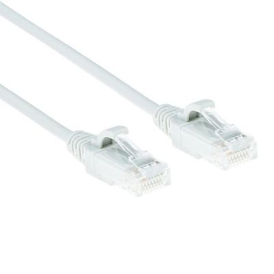ACT Witte 7 meter LSZH U/UTP CAT6 datacenter slimline patchkabel snagless met RJ45 connectoren, 7 m,