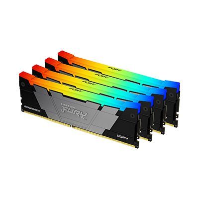 Kingston Technology FURY 32GB 3600MT/s DDR4 CL16 DIMM (set van 4) Renegade RGB, 32 GB, 4 x 8 GB, DDR