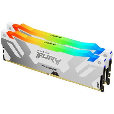 Kingston Technology FURY 64GB 6400MT/s DDR5 CL32 DIMM (set van 2) Renegade RGB White XMP, 64 GB, 2 x