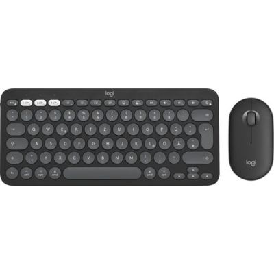 Logitech Pebble 2 Combo for Mac, Draadloos, RF-draadloos + Bluetooth, Schaar-toetsschakelaar, QWERTZ