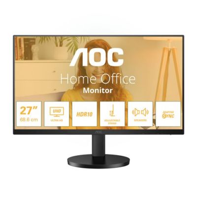 AOC U27B3AF, 68,6 cm (27"), 3840 x 2160 Pixels, 4K Ultra HD, LED, 4 ms, Zwart