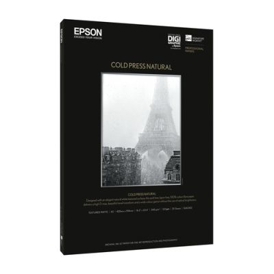 Epson Cold Press Natural A2, Inkjetprinten, A2 (420x594 mm), 25 vel, 340 g/m², Wit, 533 µm