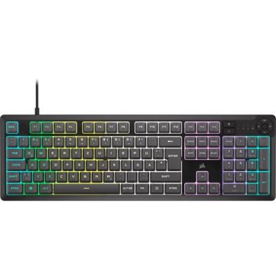 Corsair CH-9226D65-DE, Bedraad, USB, Mechanische keyswitch, QWERTY, RGB LED, Grijs