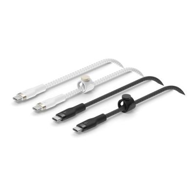 Belkin BoostCharge Pro Flex, 1 m, USB C, USB C, USB 2.0, 0,48 Gbit/s, Zwart, Wit