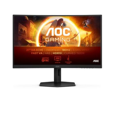 AOC G4 CQ27G4X, 68,6 cm (27"), 2560 x 1440 Pixels, Quad HD, LCD, 0,5 ms, Zwart