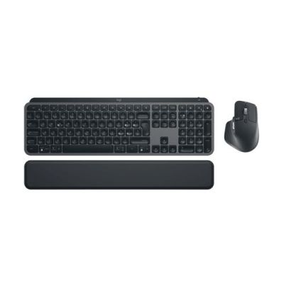 Logitech MX Keys S Combo, Draadloos, RF-draadloos + Bluetooth, QWERTY, LED, Grafiet, Inclusief muis