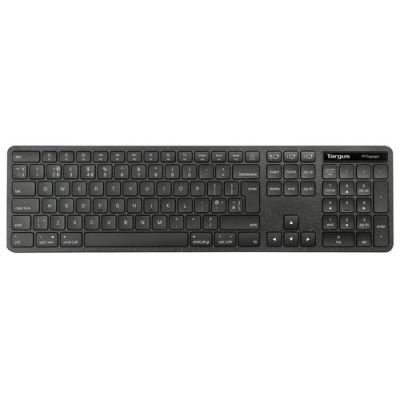 Targus AKB873UK, Volledige grootte (100%), Draadloos, RF-draadloos + Bluetooth, QWERTY, Zwart