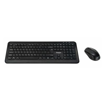 Targus AKM610UK, Volledige grootte (100%), Draadloos, RF Draadloos, QWERTY, Zwart, Inclusief muis