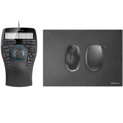 3Dconnexion SpaceMouse Enterprise Kit 2, Ambidextrous, 6DoF, RF Wireless + USB Type-A, Zwart