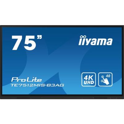 iiyama TE7512MIS-B3AG, Kiosk-ontwerp, 190,5 cm (75"), LCD, 3840 x 2160 Pixels, Wifi, 24/7