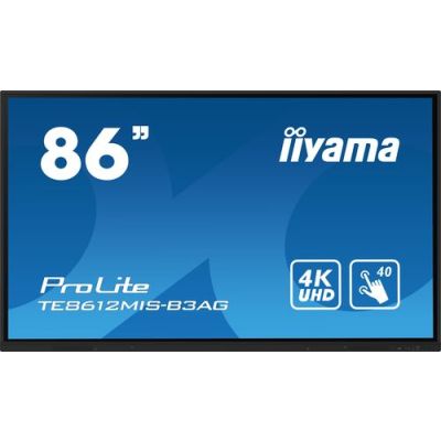 iiyama TE8612MIS-B3AG, Kiosk-ontwerp, 2,18 m (86"), LCD, 3840 x 2160 Pixels, Wifi, 24/7
