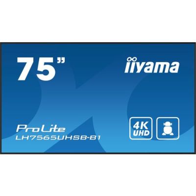 iiyama LH7575UHS-B1AG, Digitale signage flatscreen, 190,5 cm (75"), LCD, 3840 x 2160 Pixels, Wifi, 2