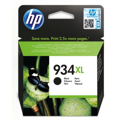 HP 934XL originele high-capacity zwarte inktcartridge, Hoog (XL) rendement, Inkt op pigmentbasis, 25,5 ml, 1000 pagina's, 1 stuk(s)