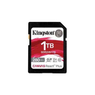Kingston Technology 1TB Canvas React Plus SDXC UHS-II 280R/150W U3 V60 voor Full HD/4K, 1 TB, SDXC,