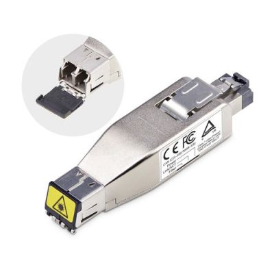 StarTech.com Gigabit Glasvezel naar RJ45 Ethernet Media Converter Dongle, Optical Singlemode 10km/Mu