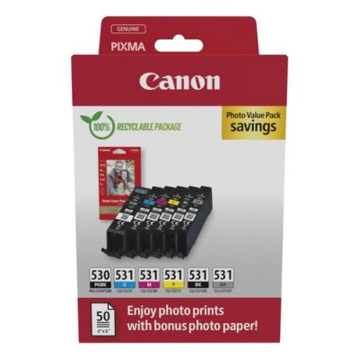 Canon PGI-530/CLI-531 PVP, Zwart, Cyaan, Grijs, Magenta, Foto zwart, Geel, 6 stuk(s), Photo Value-ve