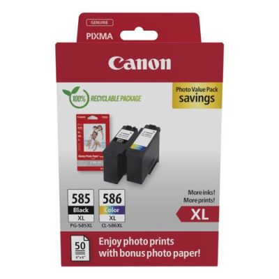 Canon PG-585XL/CL-586 PVP, Hoog (XL) rendement, Zwart, Cyaan, Magenta, Geel, 2 stuk(s), Photo Value-