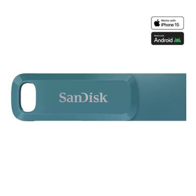 SanDisk Ultra Dual Drive Go, 512 GB, USB Type-C, 3.2 Gen 1 (3.1 Gen 1), 400 MB/s, Draaibaar, Turkooi