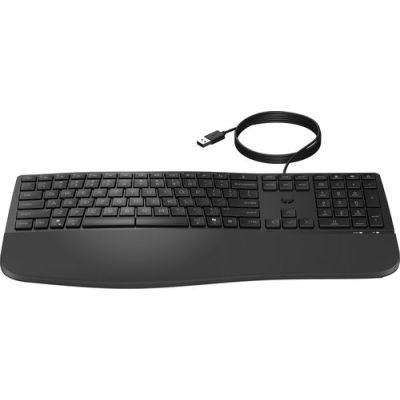 HP 480 Comfort Wired-toetsenbord, Volledige grootte (100%), Bedraad, USB, QWERTY, Zwart