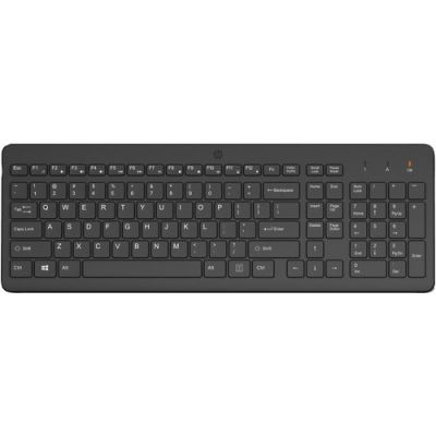 HP 225 draadloos toetsenbord, Volledige grootte (100%), Draadloos, RF Draadloos, Zwart