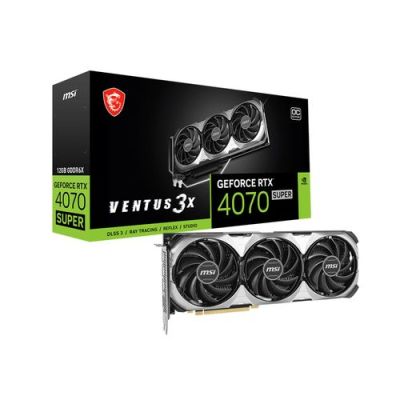 MSI VENTUS GeForce RTX 4070 SUPER 12G 3X OC, GeForce RTX 4070 SUPER, 12 GB, GDDR6X, 192 Bit, 7680 x