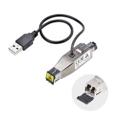 StarTech.com Gigabit Glasvezel naar RJ45 Ethernet Media Converter Dongle, Optisch Singlemode 10km/Mu