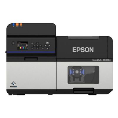Epson ColorWorks C8000e (BK), Inkjet, 600 x 1200 DPI, 300 mm/sec, Bedraad en draadloos, Zwart, Grijs