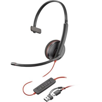 POLY Blackwire 3210 mono USB-C-headset + USB-C/A-adapter (bulk), Bedraad, Kantoor/callcenter, 20 - 2