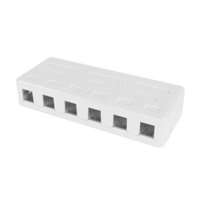 ACT Unloaded Surface keystone mount box voor 6 keystone jacks, Wit, Kunststof, 63 mm, 156 mm, 30 mm,