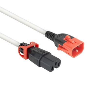 ACT Netsnoer C14 IEC Lock+ Dual Locking - C15 IEC Lock+ wit 2 m, PC3875, 2 m, IEC C14, IEC C15, 250