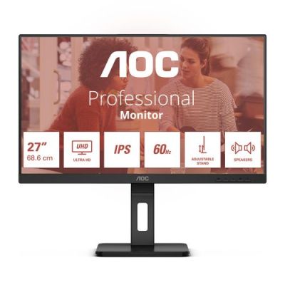 AOC E3 U27E3UF, 68,6 cm (27"), 3840 x 2160 Pixels, 4K Ultra HD, LED, 4 ms, Zwart