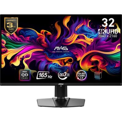 MSI MAG 321UP QD-OLED, 80 cm (31.5"), 3840 x 2160 Pixels, 4K Ultra HD, QDOLED, 1 ms, Zwart