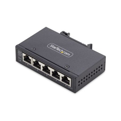 StarTech.com 5-Port Unmanaged Industriële Netwerk Switch, 10/100/1000Mbps Ethernet, DIN Rail/Wandmon