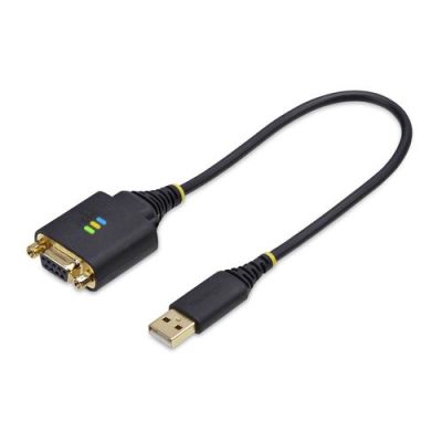 StarTech.com 1P1FFCN-USB-SERIAL, Zwart, 0,3 m, USB Type-A, DB-9, Mannelijk, Vrouwelijk