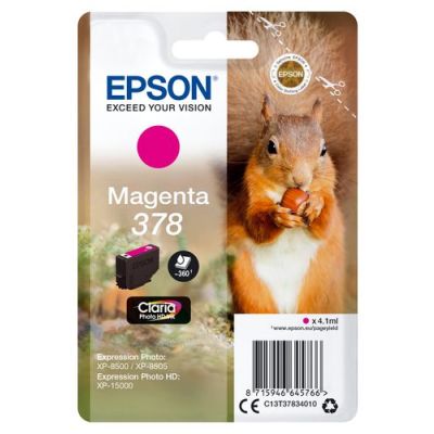 Epson Squirrel Singlepack Magenta 378 Claria Photo HD Ink, Normaal rendement, Magenta, Inkt op pigme