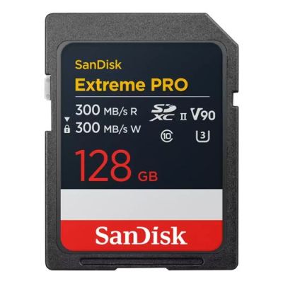 SanDisk Extreme PRO, 128 GB, SDXC, Klasse 10, UHS-II, 300 MB/s, 300 MB/s