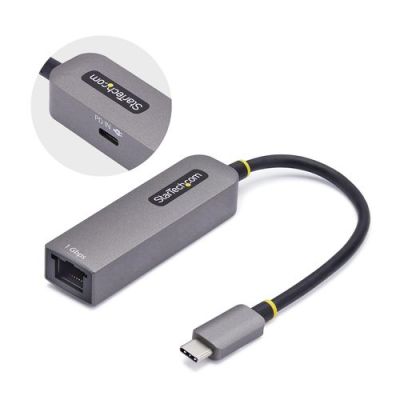 StarTech.com USB-C naar Ethernet Adapter, NIC, 100W PD Pass-Through, USB 3.0 Type-C 1Gbps Multi Spee