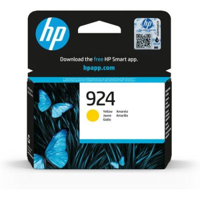 HP 924 originele gele inktcartridge, Normaal rendement, Geel, 1 stuk(s), 400 pagina's, Enkele verpak