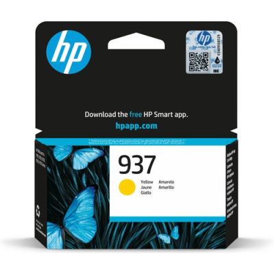 HP 937 originele gele inktcartridge, Normaal rendement, Geel, 1 stuk(s), 800 pagina's, Enkele verpak