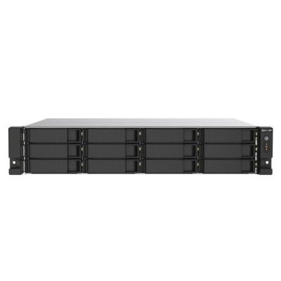 QNAP TS-1273AU-RP-8G, NAS, Rack (2U), Ryzen Embedded, V1500B, Aluminium, Zwart