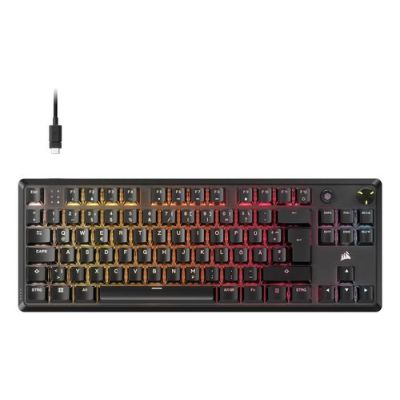 Corsair K70 CORE TKL, Bedraad, USB, Mechanische keyswitch, QWERTZ, RGB LED, Zwart