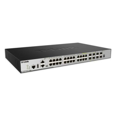 D-Link DGS-3630-28TC, Managed, L3, Gigabit Ethernet (10/100/1000), Full duplex, Rack-montage, 1U